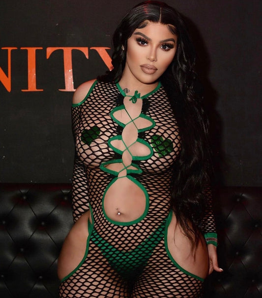 Green Fishnet Jumpsuit